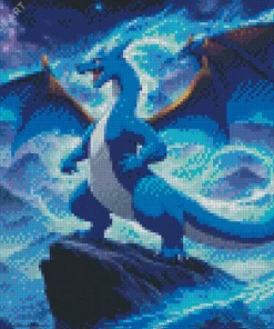 Blue Charizard Diamond Painting