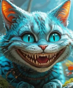 Blue Cheshire Cat Diamond Painting