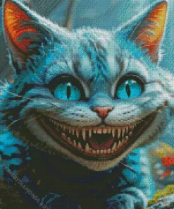 Blue Cheshire Cat Diamond Painting