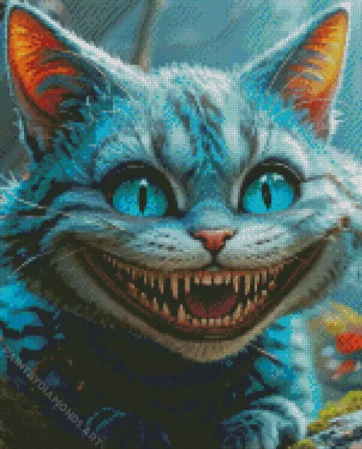 Blue Cheshire Cat Diamond Painting