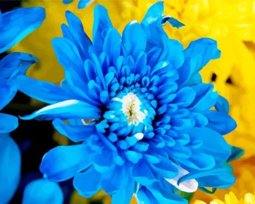 Blue Chrysanthemum Diamond Painting