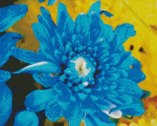 Blue Chrysanthemum Diamond Painting