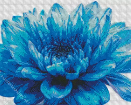 Blue Chrysanthemum Flower Diamond Painting