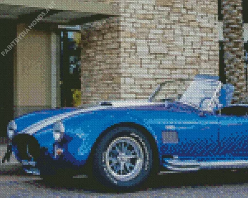 Blue Cobra Car Diamond Painting