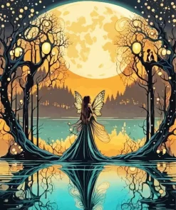 Cool Fairy Moon Art Diamond Painting