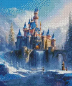 Cool Fantasy Mountain Castle Diamond Painting