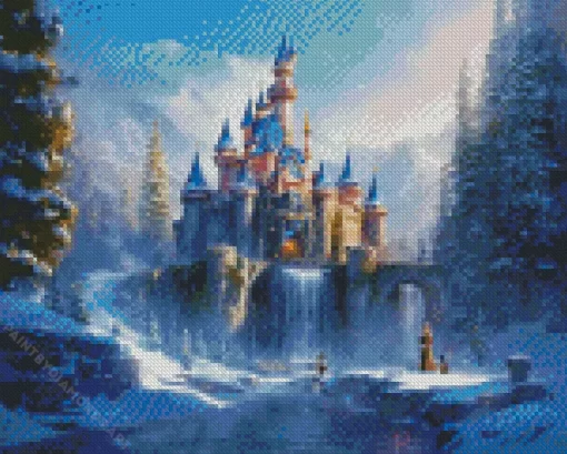 Cool Fantasy Mountain Castle Diamond Painting