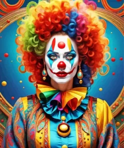 Cool Female Clown Diamond Painting