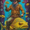 Cool Fish Cowboy Art Diamond Painting