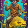 Cool Fish Cowboy Art Diamond Painting