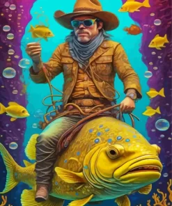 Cool Fish Cowboy Art Diamond Painting