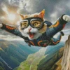 Cool Flying Cat Art Diamond Painting