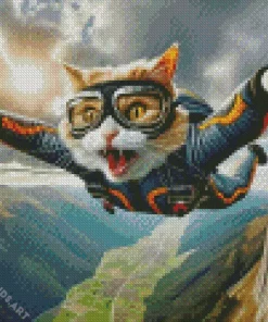 Cool Flying Cat Art Diamond Painting