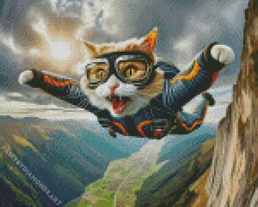 Cool Flying Cat Art Diamond Painting