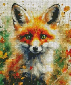 Cool Fox In Fall Diamond Painting