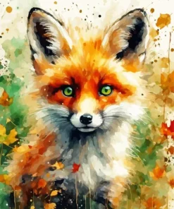 Cool Fox In Fall Diamond Painting