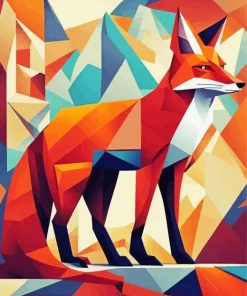 Cool Geometric Abstract Fox Diamond Painting