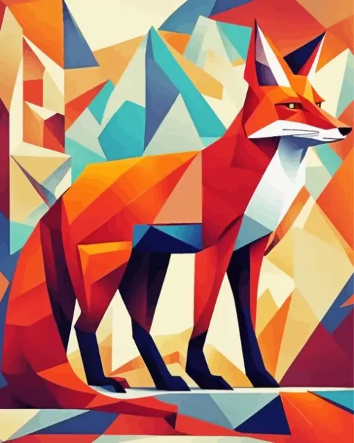 Cool Geometric Abstract Fox Diamond Painting