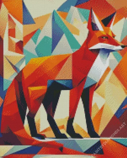 Cool Geometric Abstract Fox Diamond Painting