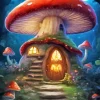 Cool Mushroom House Diamond Painting