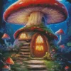 Cool Mushroom House Diamond Painting