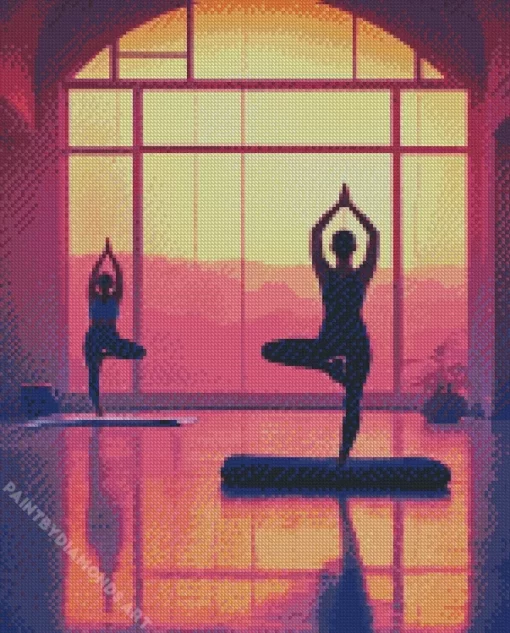 Cool People Practicing Yoga Art Diamond Painting