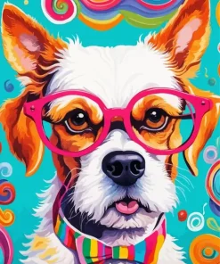 Dog With Glasses Diamond Painting