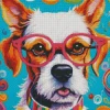 Dog With Glasses Diamond Painting