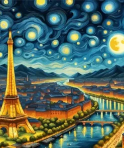 Eiffel Tower Van Gogh Art Diamond Painting