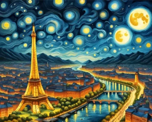 Eiffel Tower Van Gogh Art Diamond Painting