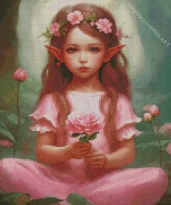 Elf Girl And Flower Diamond Painting