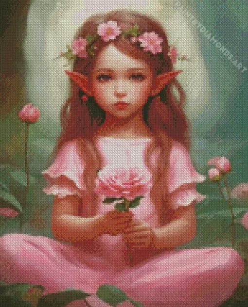 Elf Girl And Flower Diamond Painting