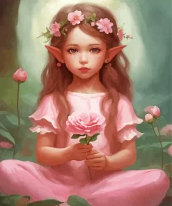 Elf Girl And Flower Diamond Painting