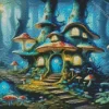 Fairy Mushroom House Art Diamond Painting