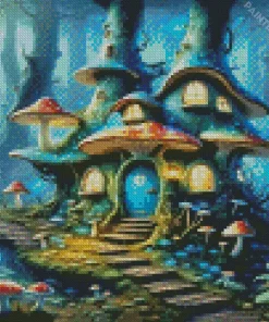 Fairy Mushroom House Art Diamond Painting