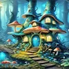 Fairy Mushroom House Art Diamond Painting