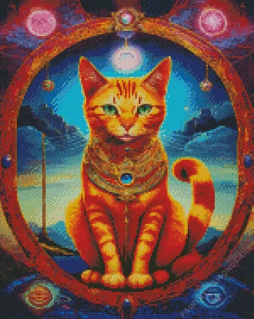 Fantastic Cat Art Illustration Diamond Painting