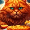 Fat Orange Cat Art Diamond Painting