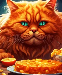 Fat Orange Cat Art Diamond Painting