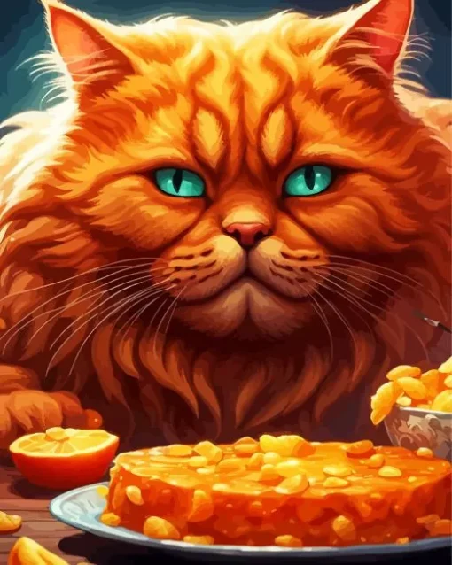 Fat Orange Cat Art Diamond Painting