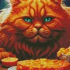 Fat Orange Cat Art Diamond Painting