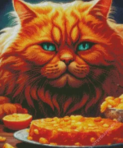 Fat Orange Cat Art Diamond Painting