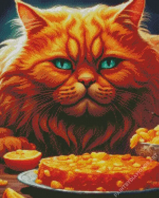 Fat Orange Cat Art Diamond Painting