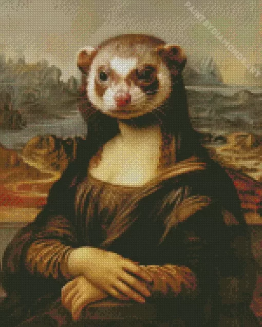 Ferret Mona Lisa Diamond Painting