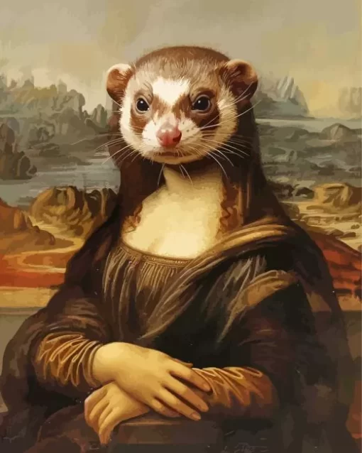 Ferret Mona Lisa Diamond Painting