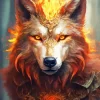 Fire Fantasy Wolf Art Diamond Painting