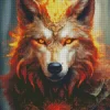 Fire Fantasy Wolf Art Diamond Painting