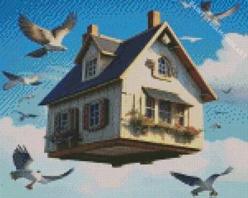 Flying House Diamond Painting