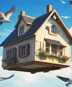 Flying House Diamond Painting