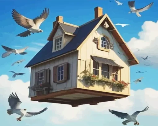 Flying House Diamond Painting